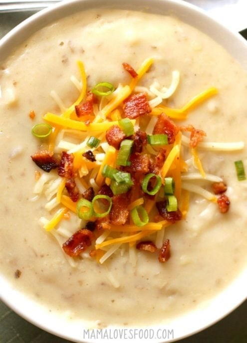 Slow Cooker Creamy Baked Potato Soup