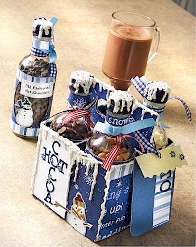 Gourmet Cocoa Gift Set in Recycled Bottles
