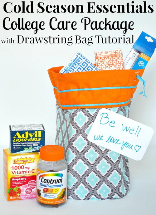 Cold Season Care Package and Drawstring Storage Bag