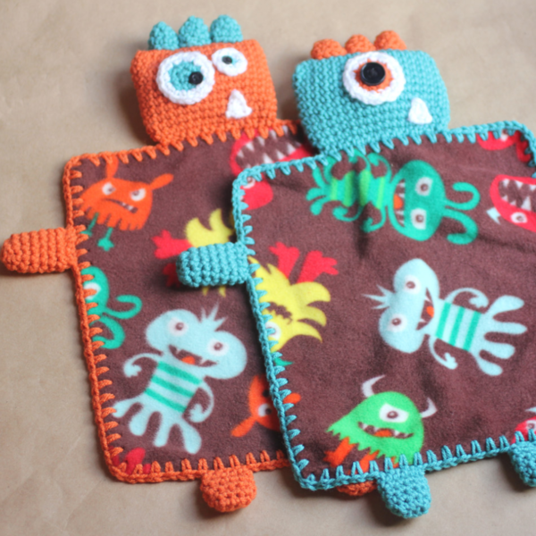 Monster Fleece Lovey Blankets