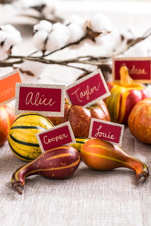 Easy Thrifty Gourd Place Settings for Thanksgiving
