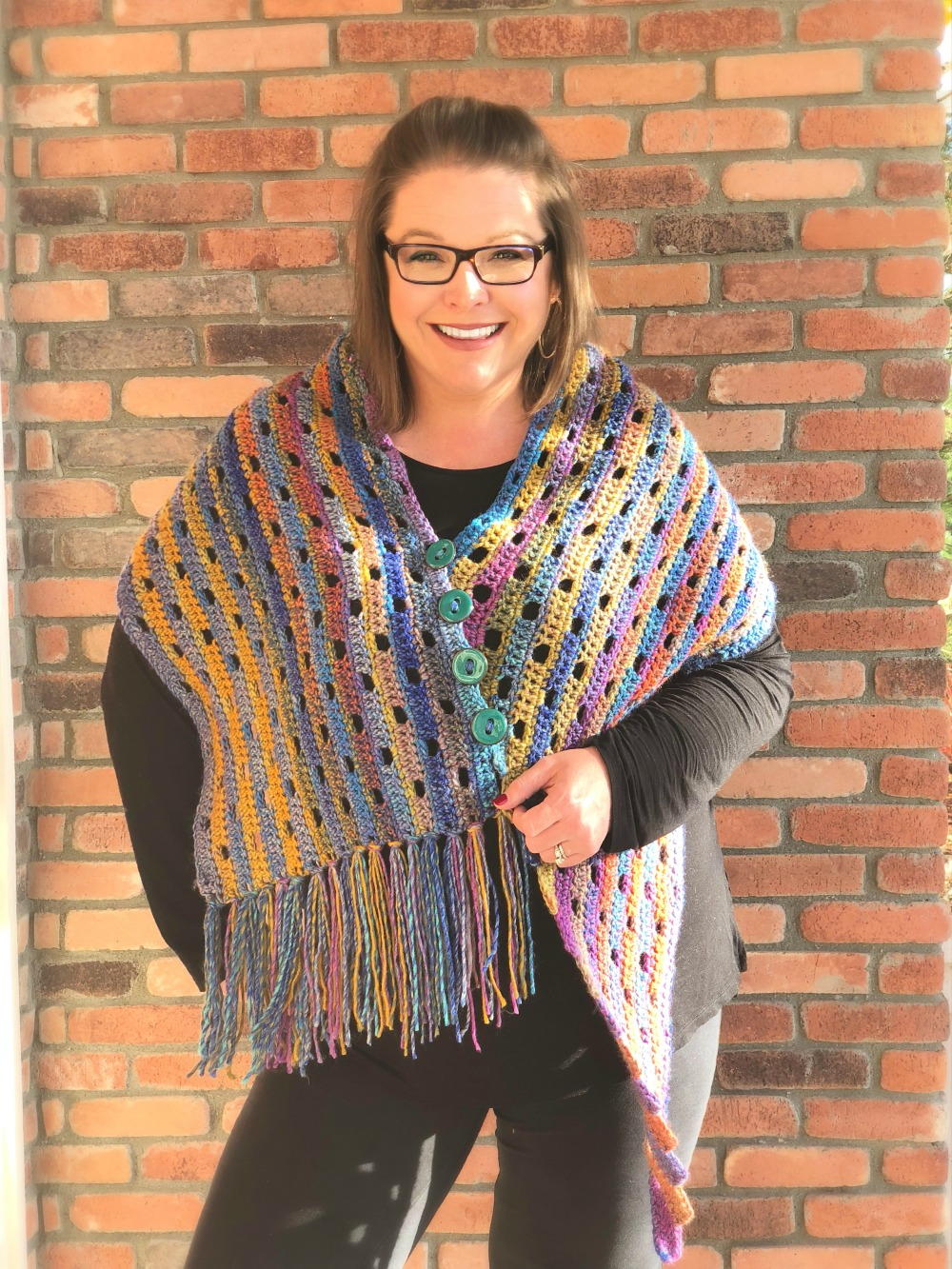 Super Simple Lucky Stripes Shawl | AllFreeCrochet.com