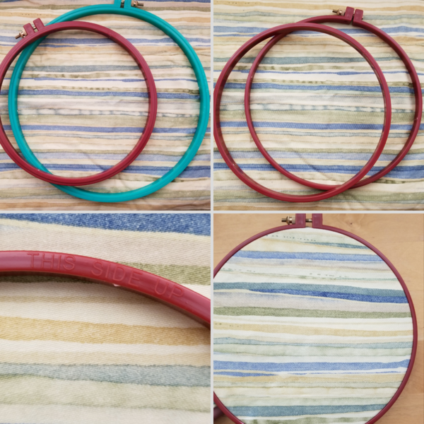 Plastic screw top embroidery hoops