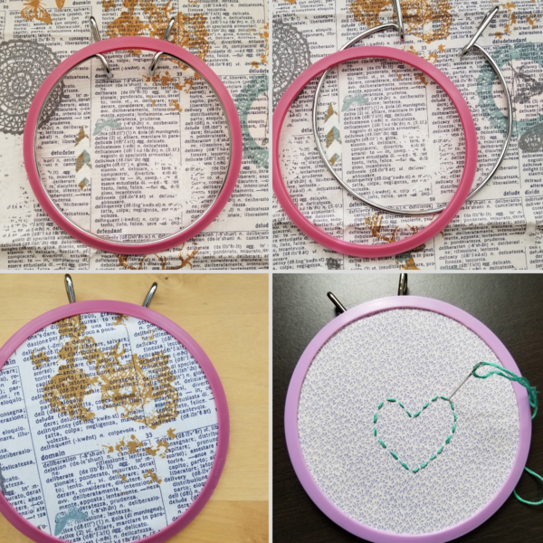 Plastic spring tension embroidery hoops