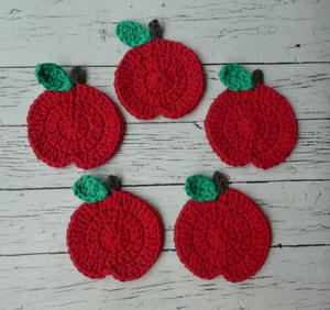 Apple Coasters Crochet Pattern