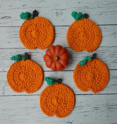 Crochet Pumpkin Coasters Pattern