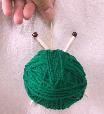 Yarn with Knitting Needles Ornament