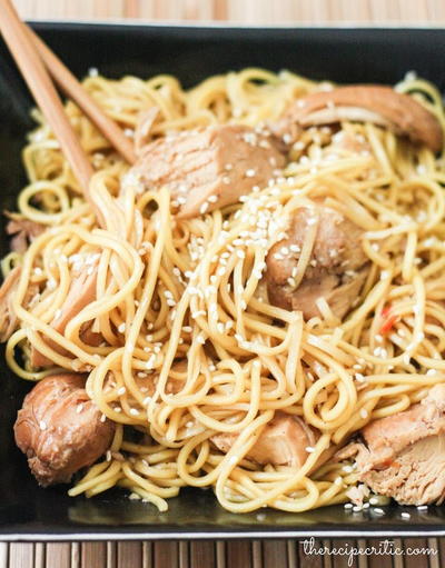 Slow Cooker Honey Sesame Chicken with Noodles