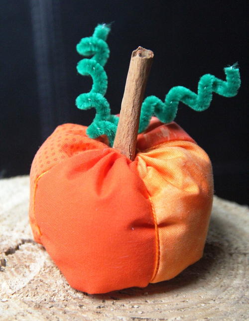 Stuffed Mini Pumpkins with Cinnamon Stick Stems