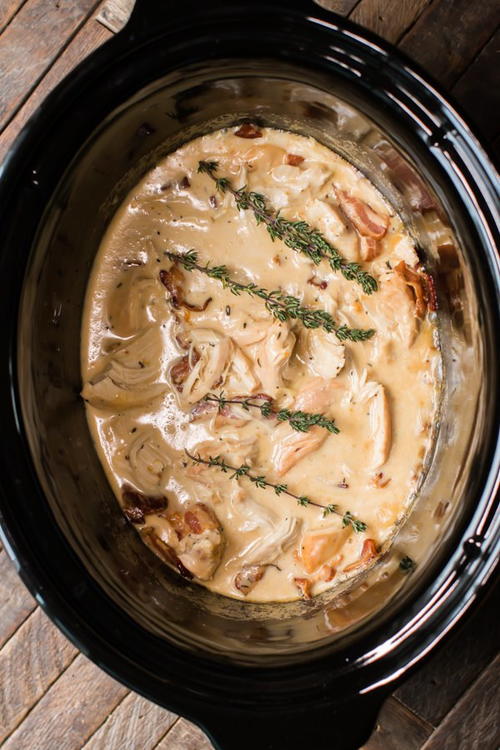 Slow Cooker Chicken with Bacon Gravy