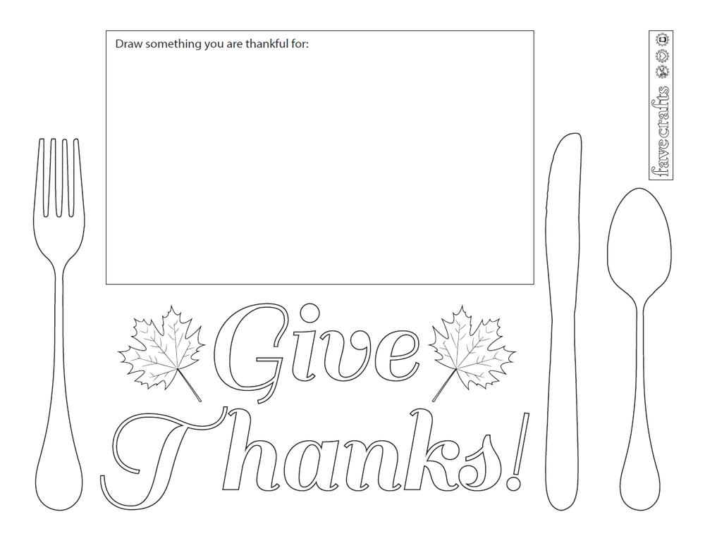 Printable Thanksgiving Placemats to Color