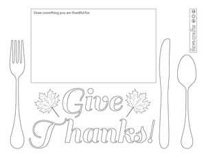 Printable Thanksgiving Placemats to Color