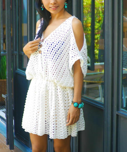 White Hippie Boho Mini Dress