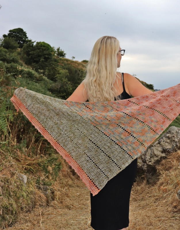 Easy Cake Yarn Shawl Crochet pattern by Carmen Heffernan