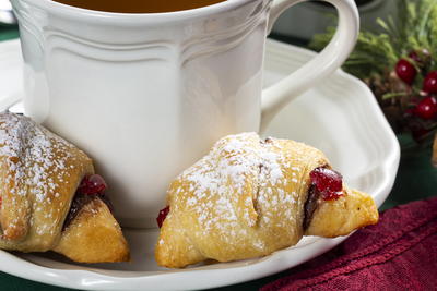 Snow Topped Cherry Chocolate Crescents