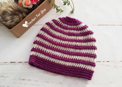 Striped Delight Crochet Beanie Pattern