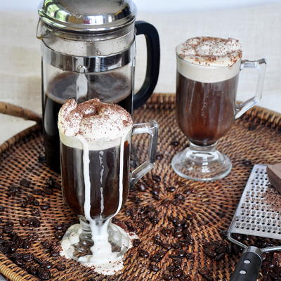 White Russian Coffee with Kahlua Whipped Cream