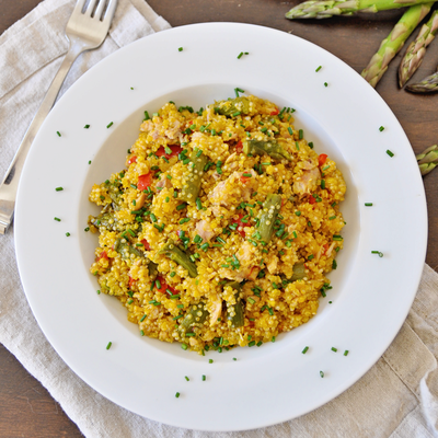 Incredible Saffron Quinoa with Asparagus & Tuna