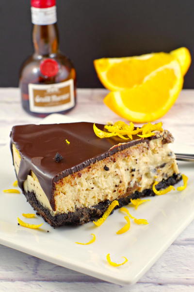 Grand Marnier Cheesecake with Chocolate Glaze