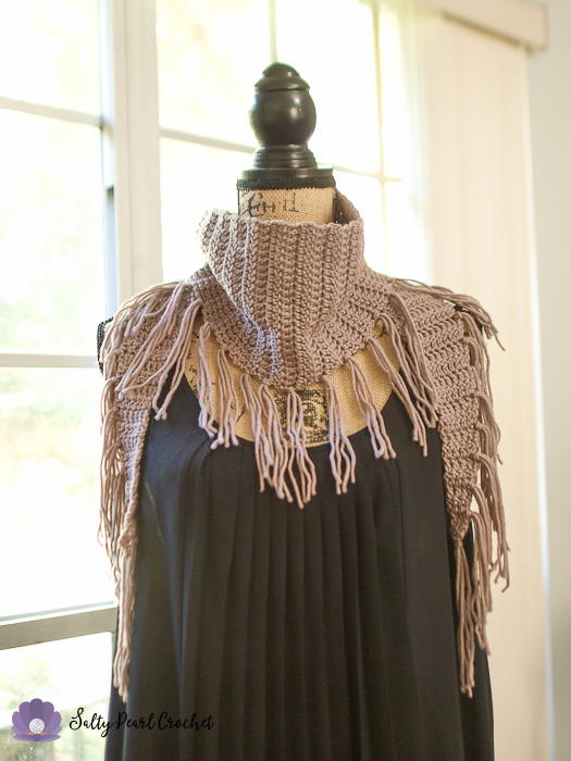 Chic Suede Fringed Triangle Scarf