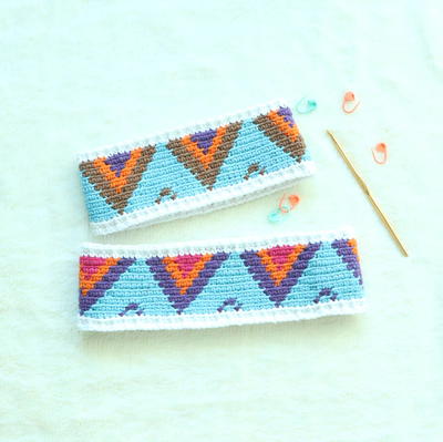 Tapestry Crochet Ethinc Girl Earwarmer