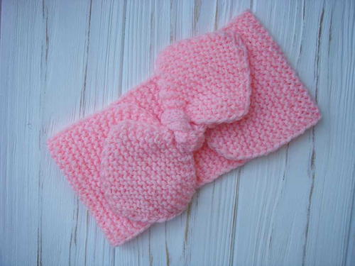 Garter Stitch Bow Headband