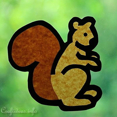 Paper Squirrel Window Decoration