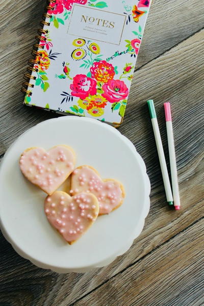 Decorated Valentines Sugar Cookies