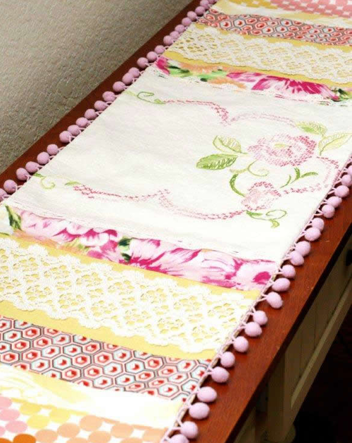 Vintage Embroidered Table Runner