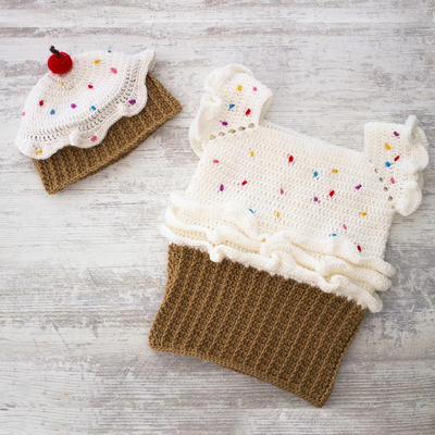 Cupcake Crochet Dress and Hat Set
