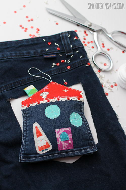 Upcycled Jeans Ornament