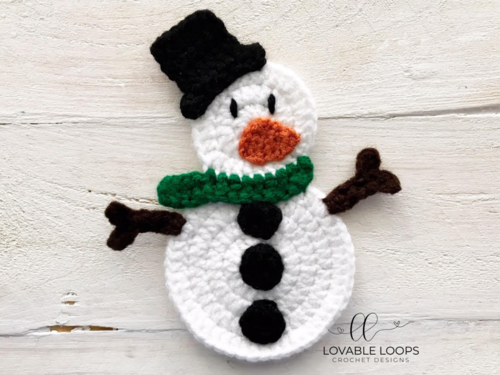 Snowman Applique | AllFreeCrochet.com