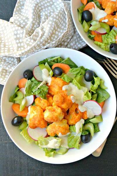 Buffalo Cauliflower Bites Salad