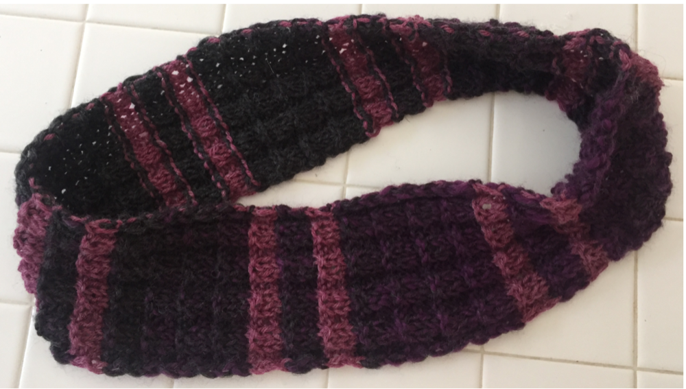 Infinitely Striped Rib & Garter Cowl 