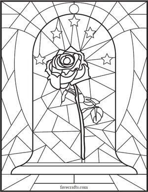 Stained Glass Rose Coloring Page Favecrafts Com Stained Glass Rose Coloring Page Favecrafts Com