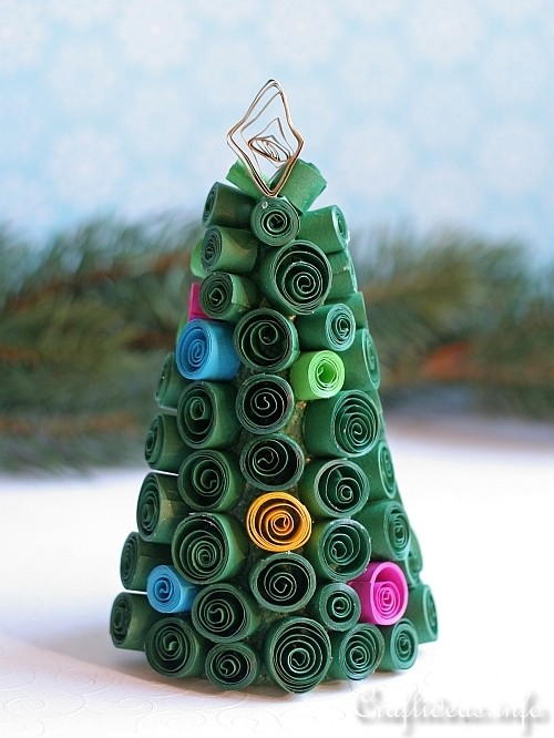 Quilled Paper Christmas Tree Craft for Kids