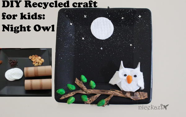 DIY recycled craft for kids: Night owl