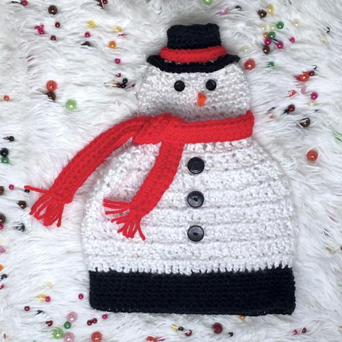 Light Me Up Snowman Hat | AllFreeCrochet.com