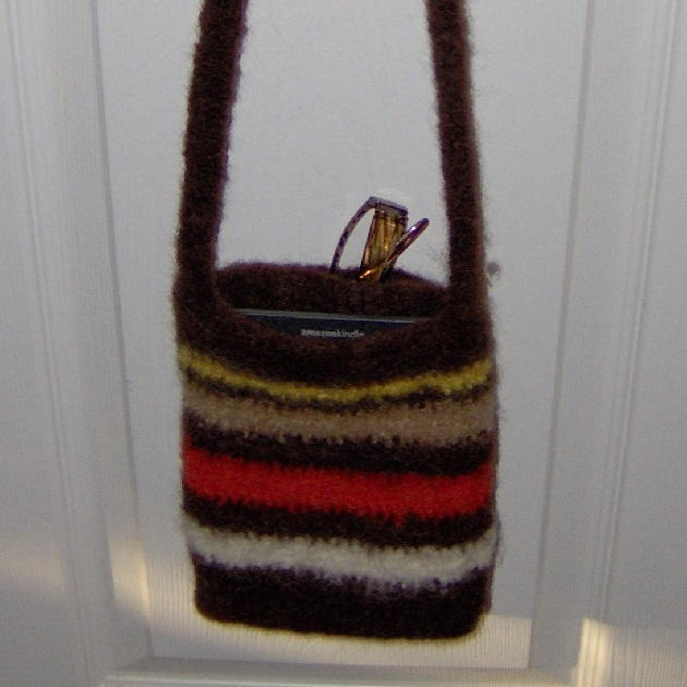 Felted Striped Reader Purse