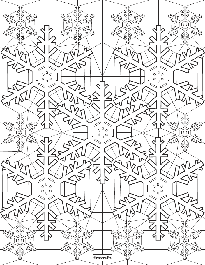 Stained Glass Snowflake Coloring Page | FaveCrafts.com stained-glass-snowflake-coloring-page-favecrafts-com