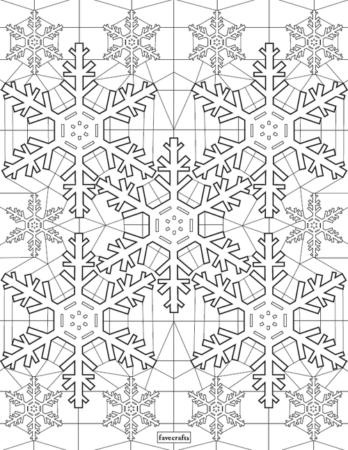 Stained Glass Snowflake Coloring Page
