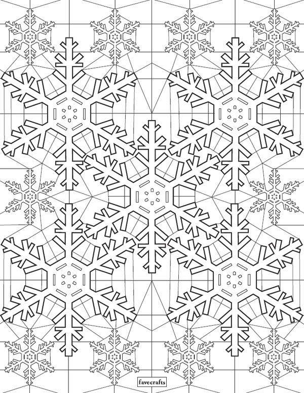 Stained Glass Snowflake Coloring Page