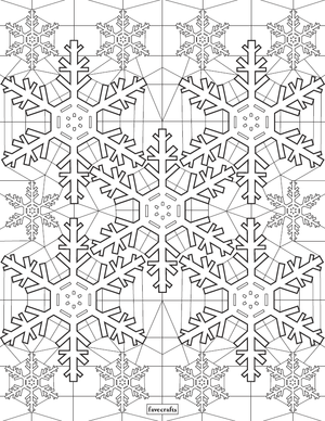 Stained Glass Snowflake Coloring Page