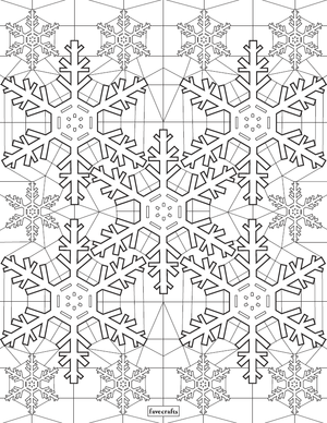 Stained Glass Snowflake Coloring Page Favecrafts Com