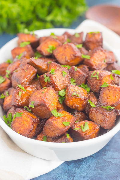 Roasted Cinnamon Brown Sugar Sweet Potatoes