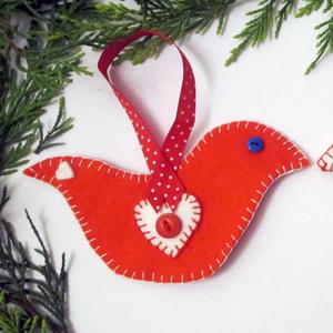 Scandinavian Doves Christmas Ornaments