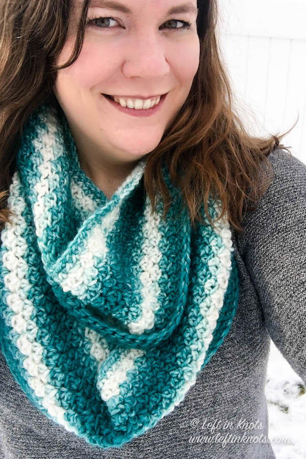 Snowball Infinity Scarf | AllFreeCrochet.com