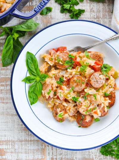 Dump-and-Bake Italian Sausage with Rice