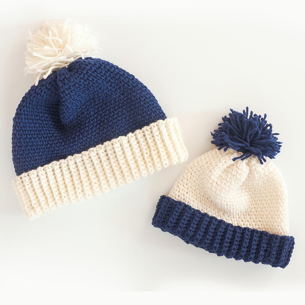 Family Beanie Hats Crochet Pattern | FaveCrafts.com