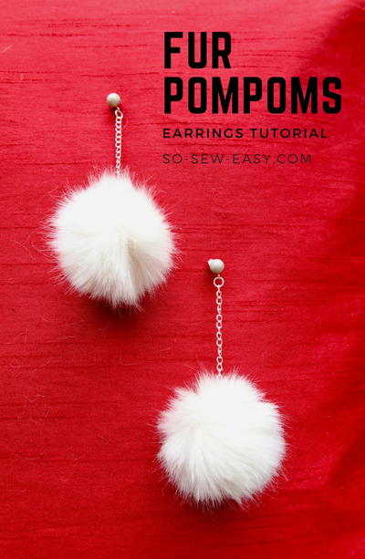 How to Make Fur Pompom Earrings an easy tutorial